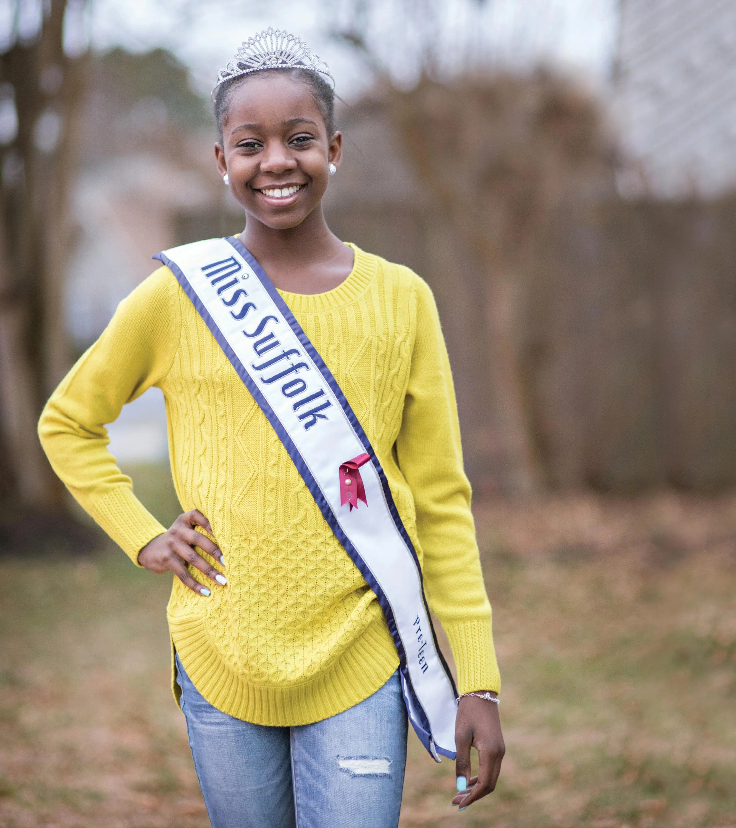 Ayana posing as Miss Suffolk