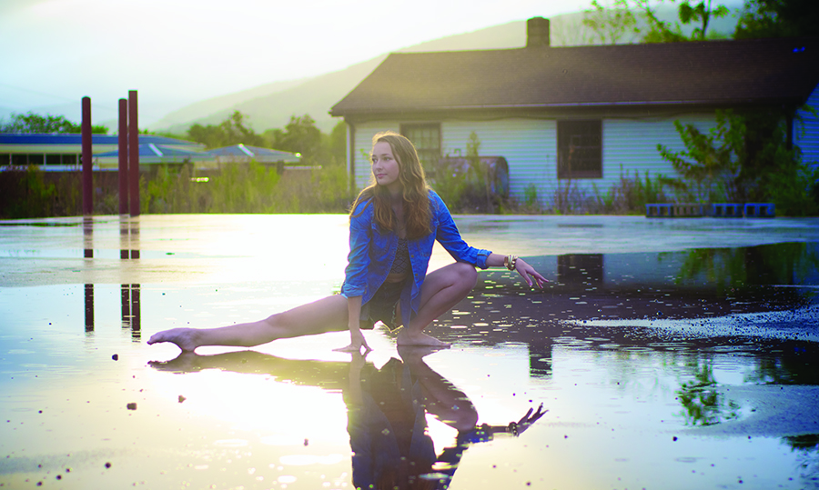 Young girl in dance pose.