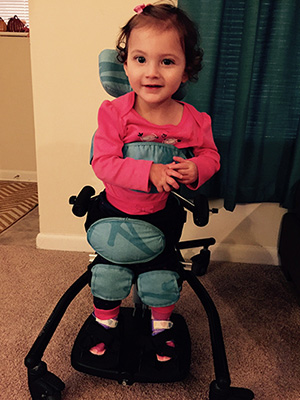 Macie Leiphart in her first stander